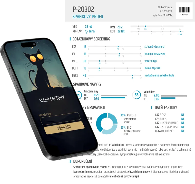 Aplikace SleepFactory a spánkový profil zaměstnance